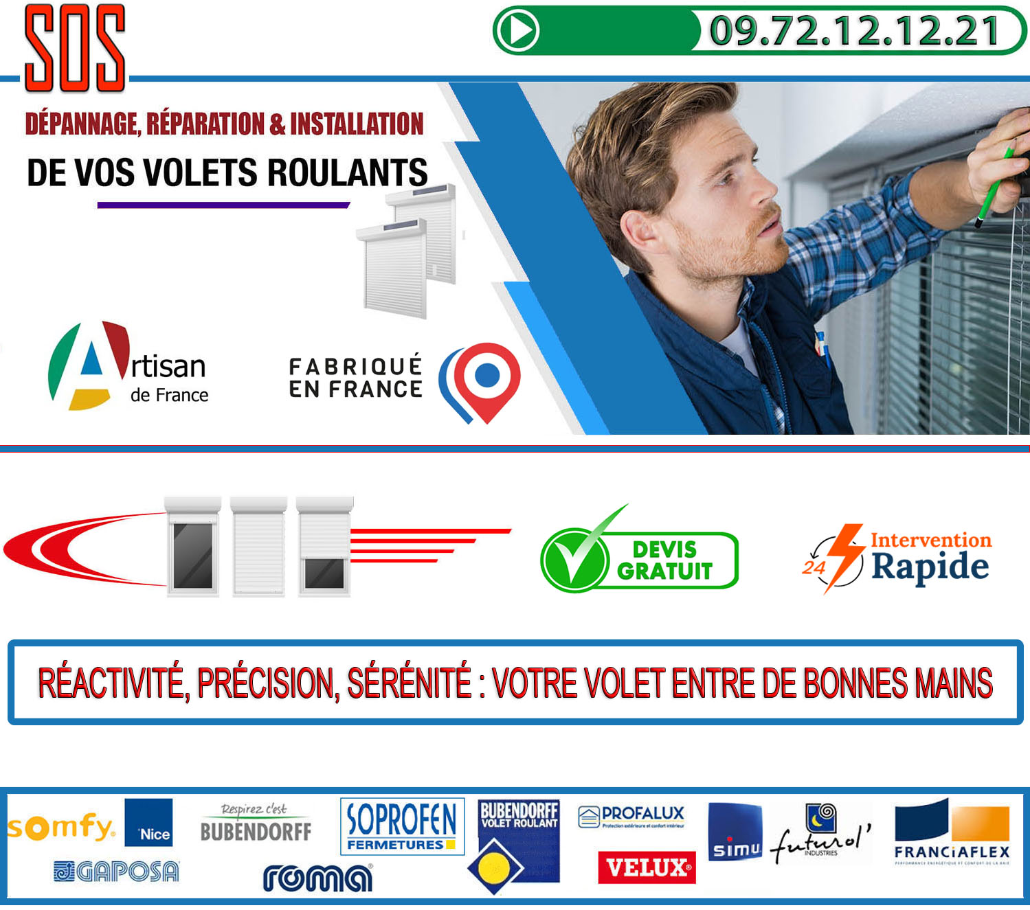 Réparation volet roulant Frouville 95690
